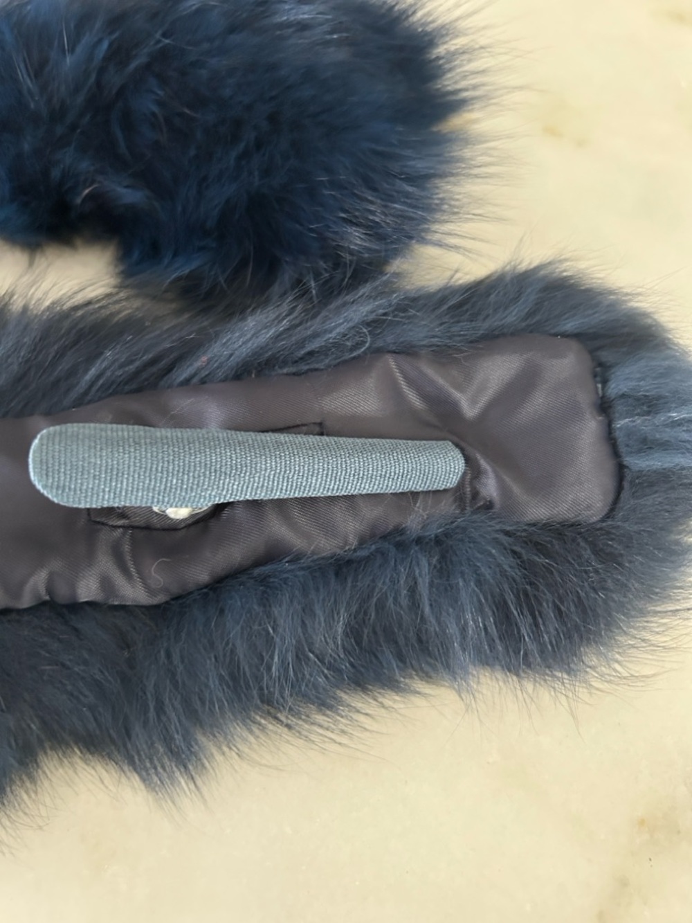 Danier Teal fox  Fur collar
